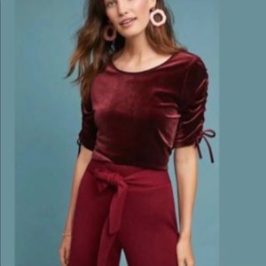Anthropologie Teatro Burgundy Top - Sz Lg